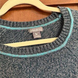 Eddie Bauer Teal and Gray Knit Pullover